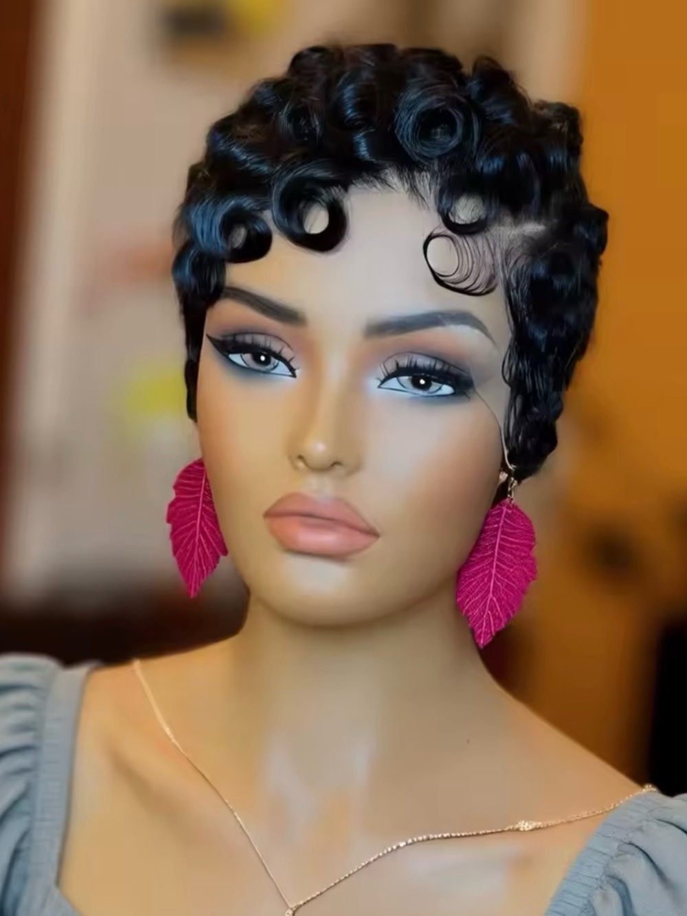 Short curly Human Hair wigs
